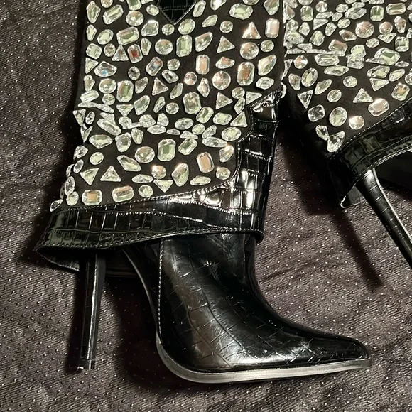 Lauren Lorraine HIGH HEEL RHINESTONE COWBOY LADIES BOOTS Size 7 - Picture 2 of 6